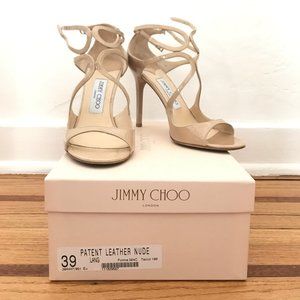 Jimmy Choo Lang Nude Patent 39EU with box